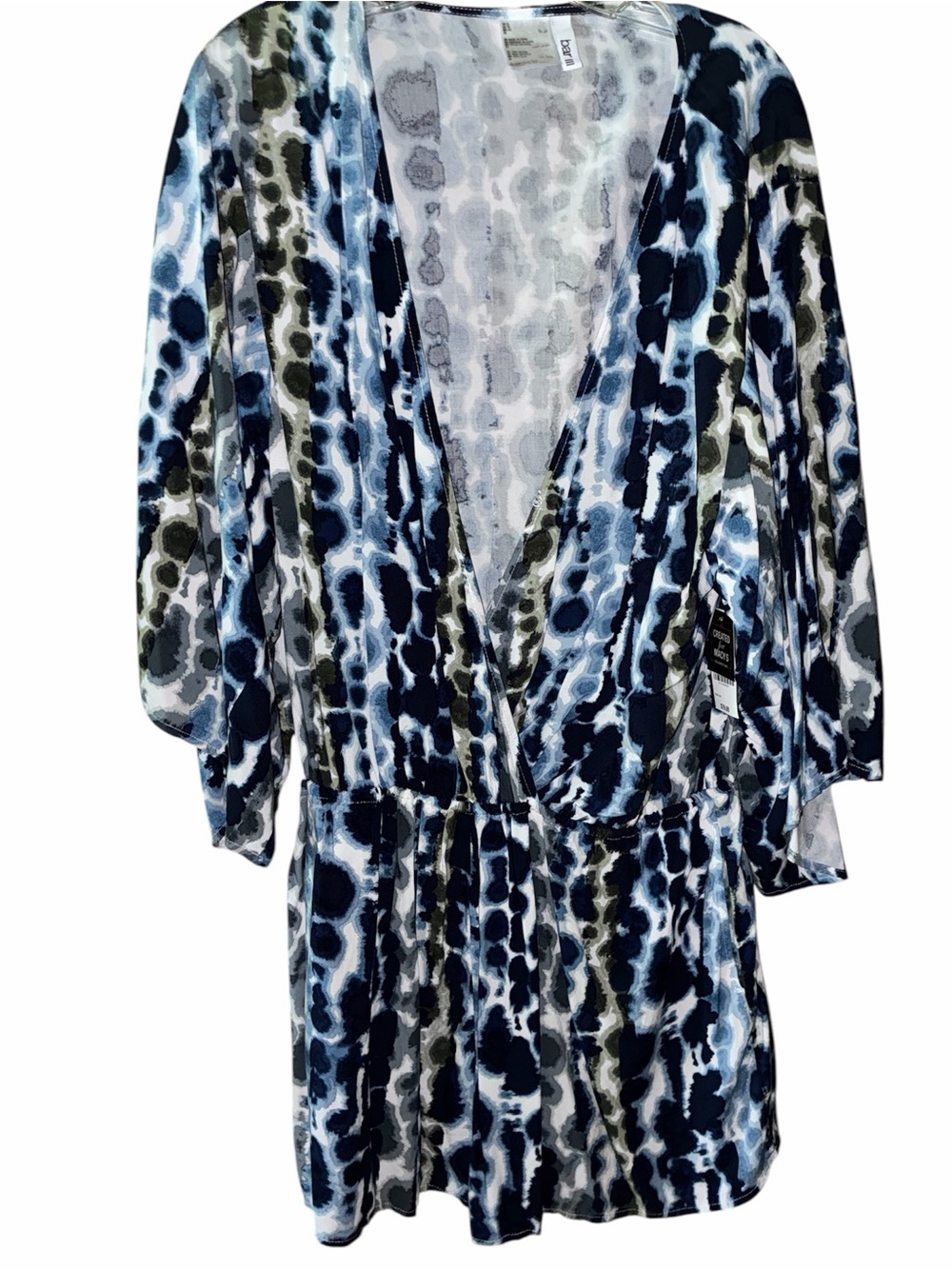 BAR III NWT BLUE/WHT ROMPER WITH FLUTTER SLEEVES SZ XL